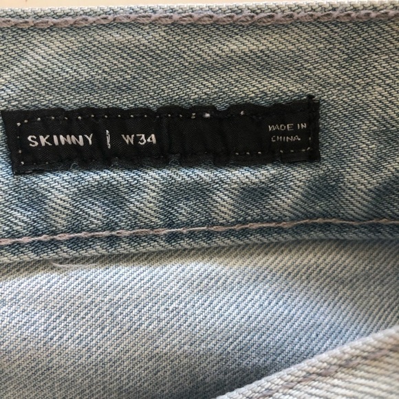 PacSun Men’s Distressed Vertical Stretch Skinny Denim Shorts Size W34 - Picture 7 of 14